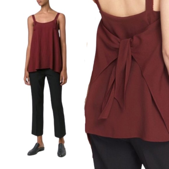 HELMUT LANG Back Tie Silk Draped Tank Small - Picture 1 of 8